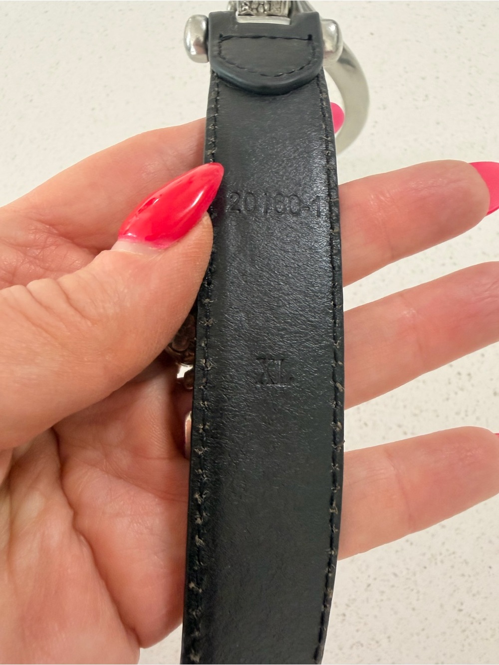 Black Leather Equestrian Horse Bit Belt XL Silver Statement - Picture 8 of 9